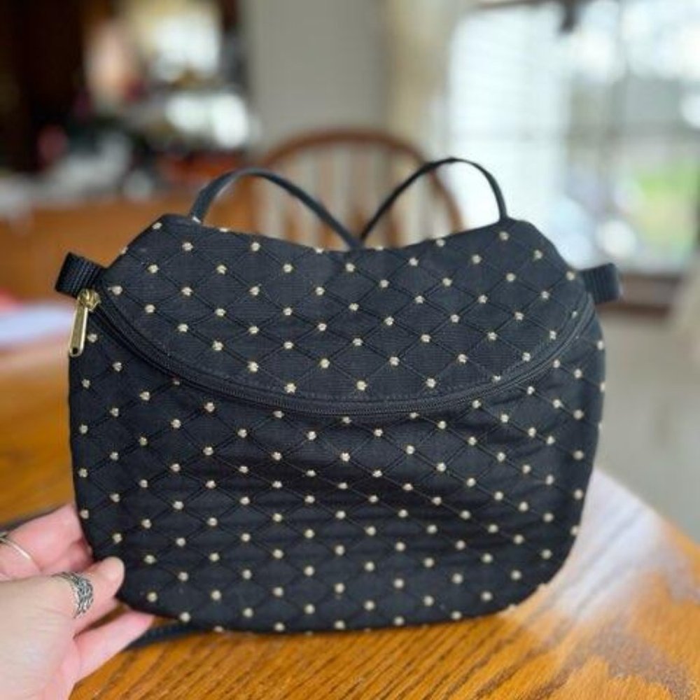 DANNY K TAPESTRY CROSSBODY PURSE-MEDIUM SIZE- TIFFANY/BLACK